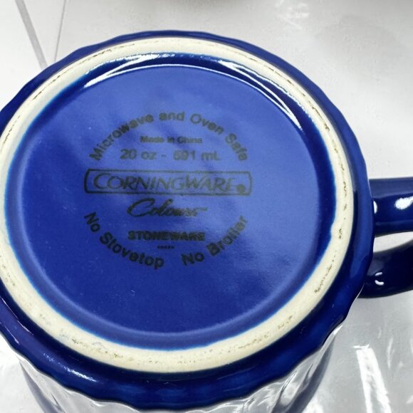 Corningware (2) Pop-ins 20 oz Soup Mug Blue Vented Plastic Cover - Picture 11 of 11